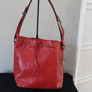 Louis Vuitton Red Leather Noe - Good Used Condition